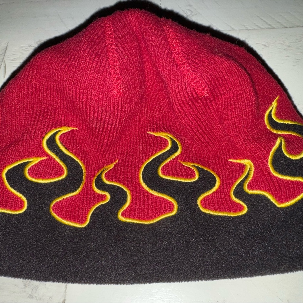 Red and Black Flame Beanie